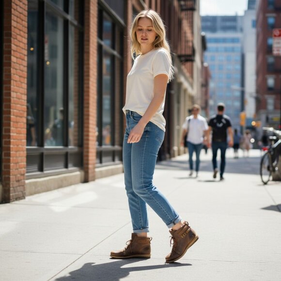 Born Temple Distressed Burnished Dark Brown Lace Up Ankle Boot Size 9 - Picture 3 of 10